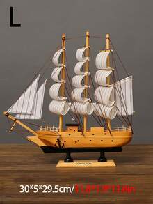 1 件帆船装饰摆件，逼真的帆船装饰摆件，小型木船装饰摆件，适用于家庭、橱柜、展示窗、办公室（不包括 LED 灯） - 一帆風順擺件 - 查看 7