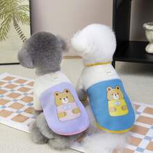 PETSIN Christmas Velvet Pet Dog And Cat Hoodie – Ultra-Warm Plush Fleece Autumn Winter Sweatshirt Vest With Secure Traction Buckle, Festive Holiday Outwear For Small Puppies, Kittens, Teddy Breeds, Indoor Casual And Outdoor Walking - Blue - View 10