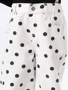 SUMWON بناطيل واسعة الساق بنقشة نقاط للأطفال بخصر عالي على الطراز الرجعي، بناطيل بالاتزو قطنية فضفاضة مريحة، ملابس سفلية كاجوال للخريف والشتاء