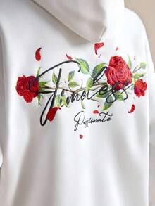 AKNOTIC 休闲刺绣宽松男士连帽衫，秋冬季，圣诞节适用，长袖上衣 - 白色 - 查看 8