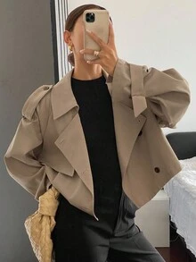 Livesso 女士短款休闲风衣，秋季新款夹克