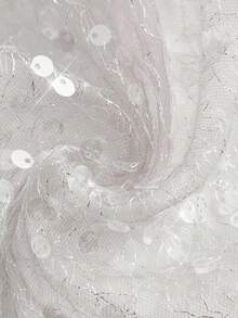 Auralis Plus Size Fashionable Sequin Mesh Camisole For Summer - Black - View 7