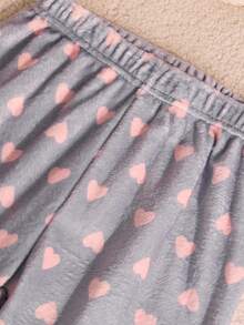 Genkimix Kids Bộ đồ ngủ 2 món thoải mái in họa tiết gấu túi dễ thương cho bé gái, áo cổ tròn dài tay và quần dài, chất liệu nhung, mùa thu/đông - Hồng - Xem 4