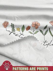 4pcs Casual Minimalist Floral Round Neck Short Sleeve Basic T-Shirts, Suitable For Spring/Summer, Daisy Girl, Pastel Floral Nature Sets, Garden Lover Gift, Young Girl, School, Campus, College