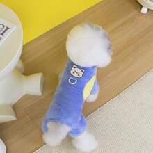 PETSIN Lovely Cartoon Style Four-Legged Pet Jumpsuit – Windproof And Snuggly Fleece Clothing For Small Dogs & Cats, Perfect For Daily Indoor And Outdoor Wear - Blue - View 3