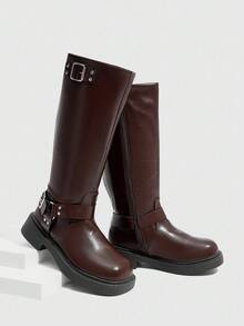 Daringsoles Botas medianas de mujer de color marrón