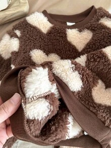 LMoss Kids LMoss 2pcs Baby Girl Heart Pattern Knitted Sweatshirt And Leggings Set,Christmas,Styles Comfortable Autumn & Winter,Pullover,Cozy Autumn And Winter Styles,Cozy Fall & Winter Styles - Multicolor - View 9