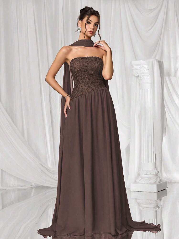 orange strapless dress Tiered Ruffle Maxi – Wedding Guest Dress – Sunoire slip strips and a Lightweight Cotton Wrap Maxi NA-01.08.25AM Size:XXS (US 00)