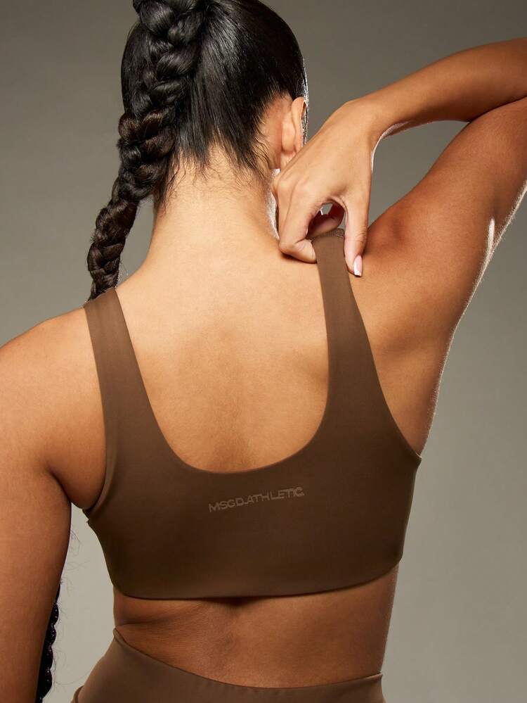 MISSGUIDED MSGD Athletic Performance Twist Front Sports Bra High Impact Workout Running Yoga Top Support Full Coverage Racerback Fitness Exercise Training