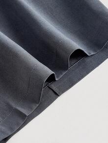 SHEIN MOD 女士宽松灰色低腰系带阔腿休闲裤 - 灰色 - 查看 4