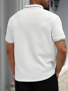 Manfinity Homme 大码男士条纹短袖休闲商务 Polo 衫