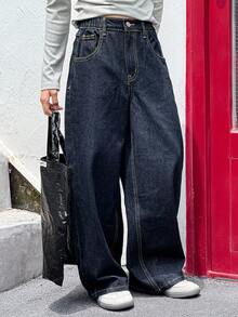 Dazy Kids Tween Girls Casual Denim Jeans - Dark Wash - View 7