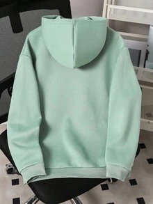 Sudadera ligera de color gris sólido casual para adolescentes/adolescentes hombres en otoño e invierno - verde menta - Ver 2