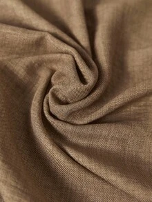 EMERY ROSE Plus-Size Women's Woven Regular Autumn/Winter Comfortable Casual Commuting Hem Cross-Tie Long-Sleeve Shirt Wide-Leg Pants Brown Two-Piece Set - Brown - View 8
