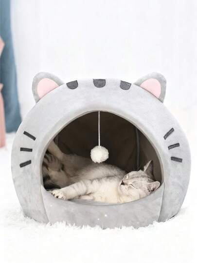 PETSIN قطعة واحدة سرير قطة ناعم وجميل جديد، بيت قطة مريح، سلة نوم قطة قابلة للتهوية مناسبة للقطط الصغيرة والمتوسطة والكبيرة، لجميع فصول السنة