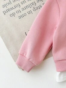 SHEIN Komplet dla dziewczynki z bluzą z długim rękawem i spodniami z nadrukiem uroczego misia w kreskówkowym stylu, swobodny na jesień/zimę