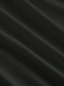 SHEIN MOD Elegant Commuter Flared Sleeve Black T-Shirt,Black Top - Black - View 4