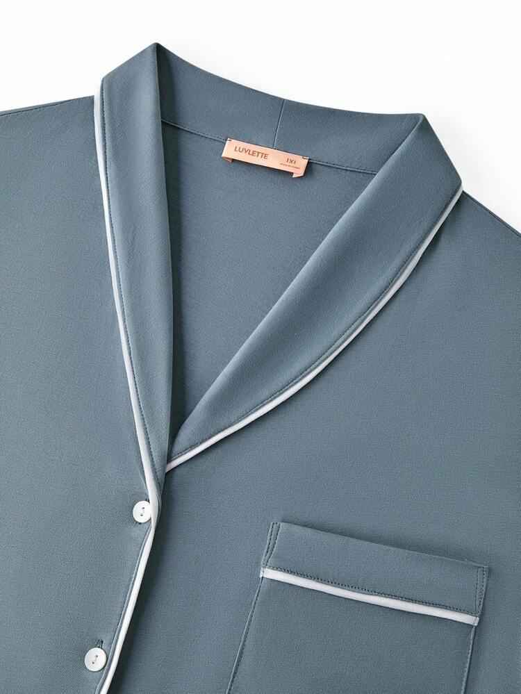 Ropa de dormir esencial para bodas de talla grande para mujeres en otoño e invierno, conjunto de pijama de 100% algodón puro suave con chal de cuello, pantalones con bolsillos para mujer