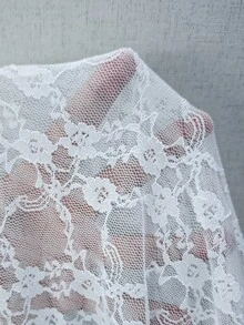 Lureya Modisches, sexy, personalisiertes durchsichtiges, einfarbiges weißes Spitzen-Charme-Lässig-Outdoor-Bindeoberteil für Damen, geeignet für alle Jahreszeiten