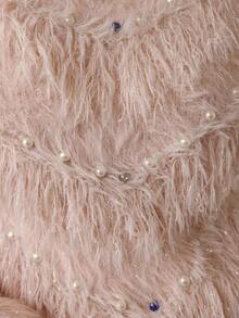 Aveloria Rosie Handmade Beaded & Rhinestone Decor High-End French Style Casual Long Sleeve Pullover Sweater