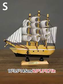 1 件帆船装饰摆件，逼真的帆船装饰摆件，小型木船装饰摆件，适用于家庭、橱柜、展示窗、办公室（不包括 LED 灯） - 一帆風順擺件 - 查看 8