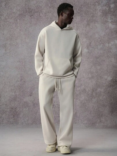 STYNVO 男士刺绣连帽衫和抽绳腰裤套装，秋冬装