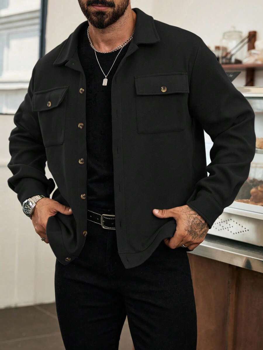 Manfinity Homme 男士长袖短款休闲针织外套，秋冬款