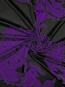 EMERY ROSE Women's Chinese Dragon Print Short Sleeve Fitted Mini Cheongsam Dress - Multicolor - View 3