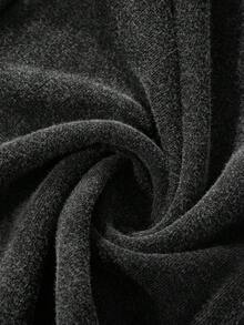 PAVTROS Men Plus Size Men's Street Style, Minimalist Cotton Sweatpants, Loose Fit Wide Leg Pants, Elastic Waist Knit Joggers, Washed Cotton Fabric With Distressed Snowflake Effect, Exposed Seam Design, Casual Street Style Suitable For Daily Wear, Leisure, Fashion, Street Style, Holiday Gift - Black - View 3