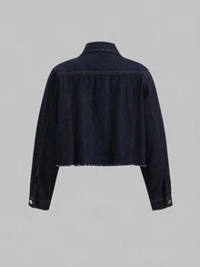 TWEEN GIRLS 牛仔夹克，时尚做旧牛仔夹克设计，轻盈洗水牛仔短款夹克，百搭新品