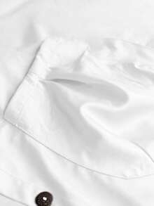 SHEIN LUNE Áo khoác dài có mũ trùm đầu cỡ lớn thường ngày có túi lớn - trắng - Xem 5