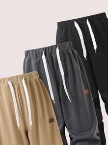 Pantalones jogger casuales sueltos con cordón para niño preadolescente - Multicolor - Ver 3