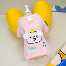 PETSIN Adorable Four-Legged Fleece Pet Outfit – Extra Warm Windbreak Jumpsuit For Small Dogs, Cats, And Tiny Animals, Perfect For Everyday Indoor/Outdoor Adventures - Pink - View 4