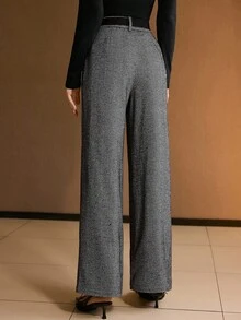 MOTF PREMIUM 简约休闲人字纹厚西装裤（配黑色腰带）