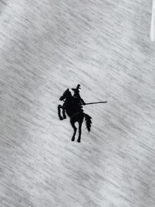 Resyla 2件套女士休闲百搭骑士刺绣上衣和裤子套装 - 灰色 - 查看 7