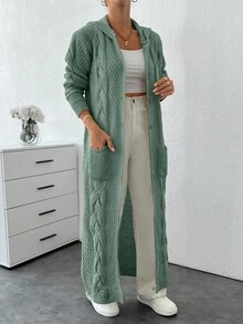 EURMUSE Cardigan With Detail And Long Special Button Detail+ 480 - Mint Green - View 3