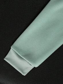 Sudadera ligera de color gris sólido casual para adolescentes/adolescentes hombres en otoño e invierno - verde menta - Ver 7