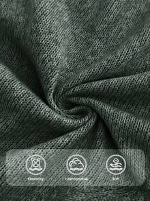 Elaquor Áo len chui đầu dáng rộng cỡ lớn dành cho nữ, màu trơn đơn giản có thiết kế buộc sau lưng, phù hợp cho mùa thu/đông - màu xanh lá - Xem 8