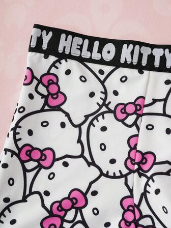 HELLO KITTY AND FRIENDS | SHEIN Herrboxershorts med söta tecknade mönster och bokstäver i kontrastfärg, resår i midjan, bekväma