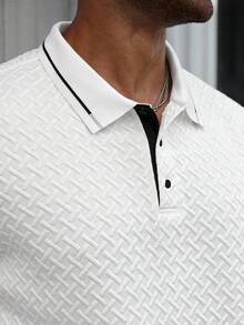 Manfinity Homme 大码男士条纹短袖休闲商务 Polo 衫