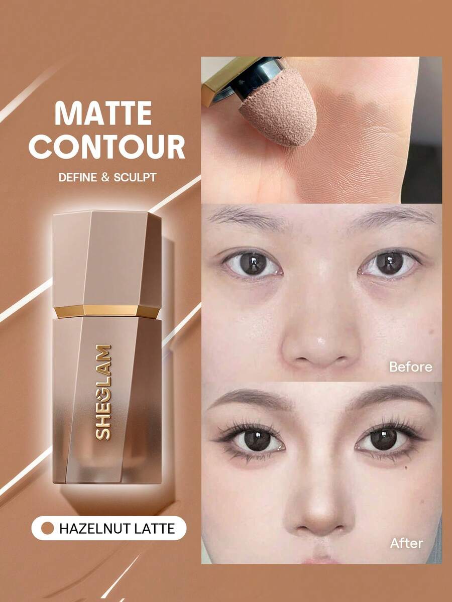 SHEGLAM Sun Sculpt Liquid Contour-Hazelnut Latte Contour Liquid Non-Greasy Long Lasting Natural Bronzer Contouring Weightless Contour Brand Beauty Makeup Face Paint Cosmetic For Women Girls Perfect For Winter Ideal For Y2K Fancy Fashion Suitable For Birthday Christmas Gift Party Ready Best Color