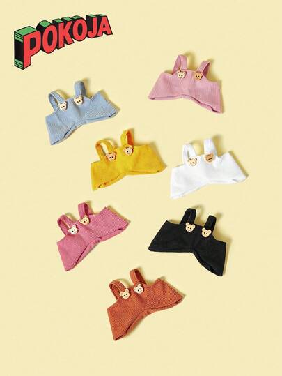 Labu 工作服套装（适用于 第 1/2 代）- 17 厘米牛仔吊带装，带乙烯基面，适合盲盒人物和钥匙扣的可爱娃娃衣服，可调节肩带，是生日、节日的完美礼物