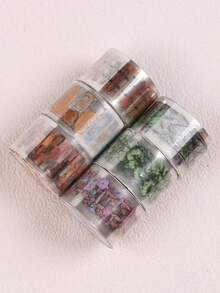 1卷 78.74英寸（200厘米）花园小径系列场景贴纸卷装切割装饰剪贴个性拼贴材料手工账本贴纸唯美日记PET胶带办公和学校用品 - 彩色 - 查看 17