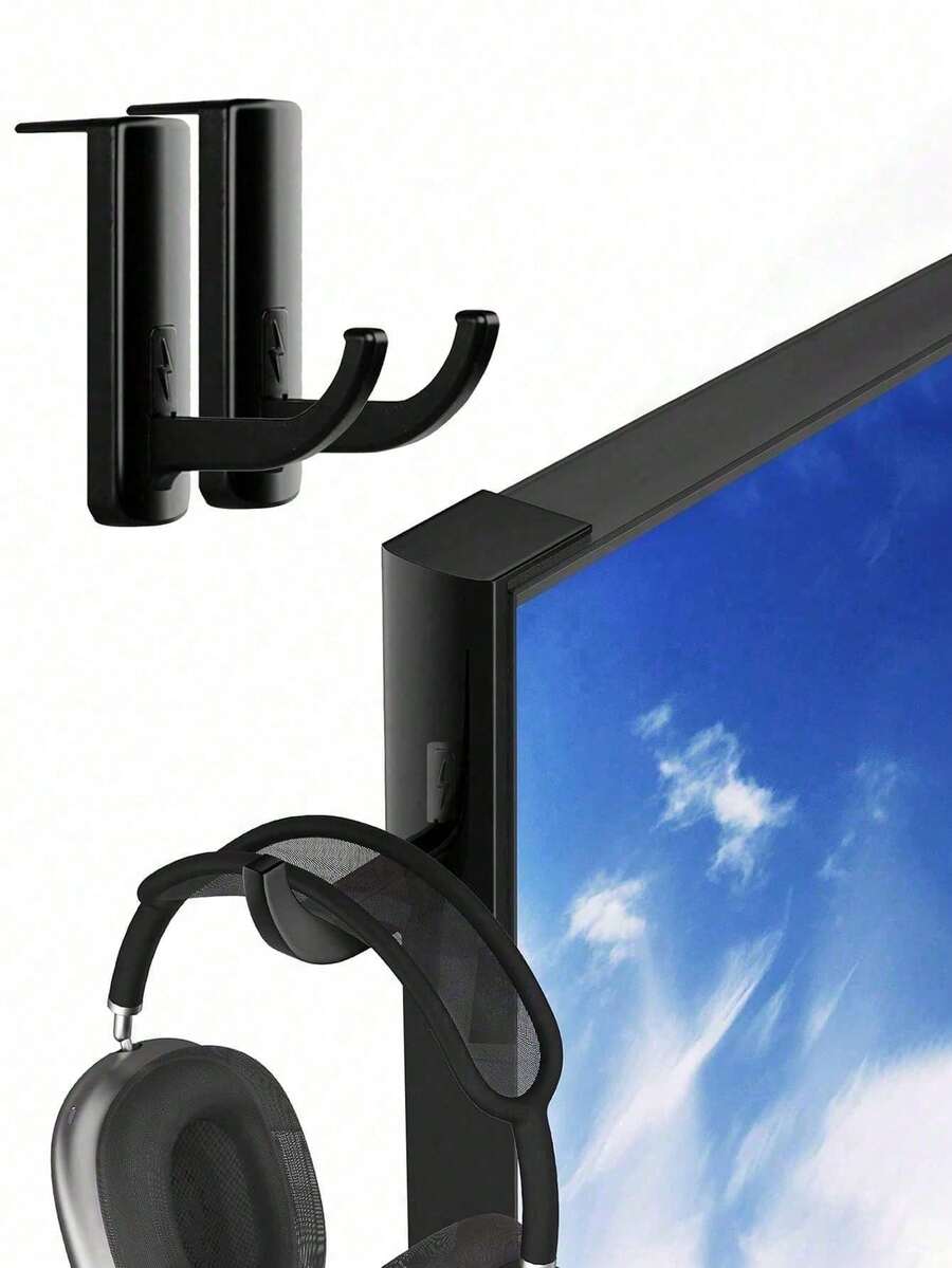 4pcs/2pcs/1pc Headphone Holder Hook Rack, Suitable For Computer Headset, Monitor Edge, Desk, Wall, Gaming, Compact & Sturdy Headphone Stand, Provides Solid Support And Space Saving - Multicolor - View 1