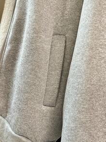 INAWLY 女士加厚仿羊羔绒运动衫夹克，刺绣骏马图案，百搭休闲立领拉链运动衫 - 灰色 - 查看 6