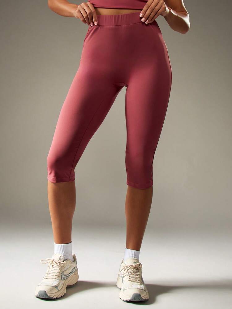 MISSGUIDED High Rise Capri Length Workout Leggings Tummy Control Seamless Yoga Pants With Hidden Pocket Fitness Running Active Wear