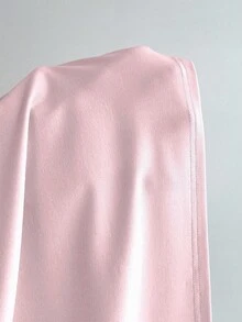 Elamini Women's Casual Twist Front V-Neck Long Sleeve T-Shirt, Versatile New Style, Spring/Autumn - Pink - View 6