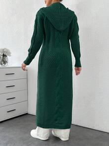 EURMUSE Cardigan With Detail And Long Special Button Detail+ 480 - Dark Green - View 4