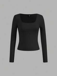 SHEIN EZwear 3 件套休闲纯色百搭圆领修身女式 T 恤，适合秋冬分层穿着 - 彩色 - 查看 7