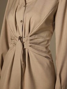Modelyn Cinturón de vestido casual y elegante de diseño para uso diario, nuevo en color caqui para mujer - Caqui - Ver 6